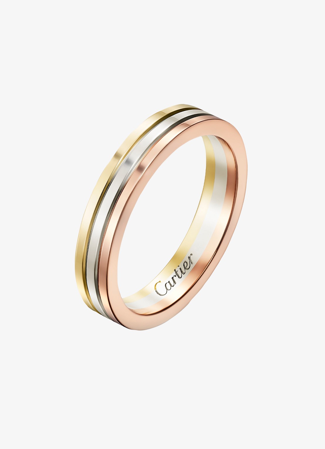Cartier Vendome Louis Cartier trouwring van 18 karaat rosé-, wit-, en geelgoud CRB4052200 - voorkant 2 goud