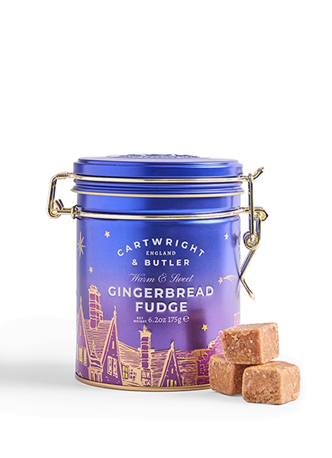 Cartwright & Butler Night Before Christmas fudge in blik 175 gram - voorkant beige