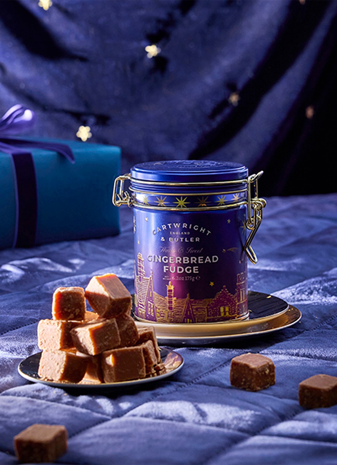 Cartwright & Butler Night Before Christmas fudge in blik 175 gram - voorkant 2 beige