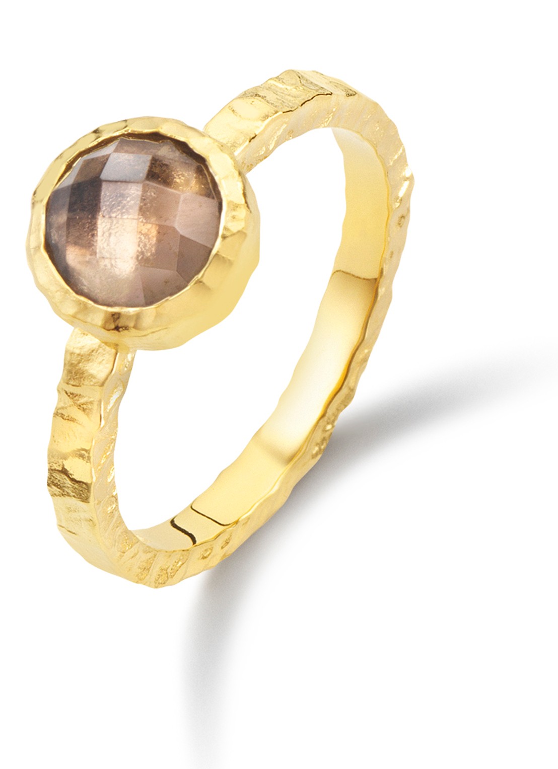 Casa Jewelry Amalfi Rookkwarts ring verguld - voorkant goud
