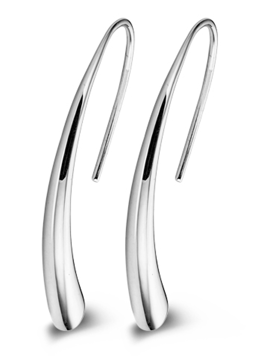 Casa Jewelry Bender S oorhangers van zilver - voorkant zilver