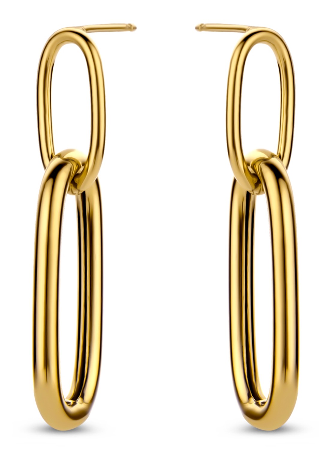 Casa Jewelry Claire oorhangers verguld - voorkant goud