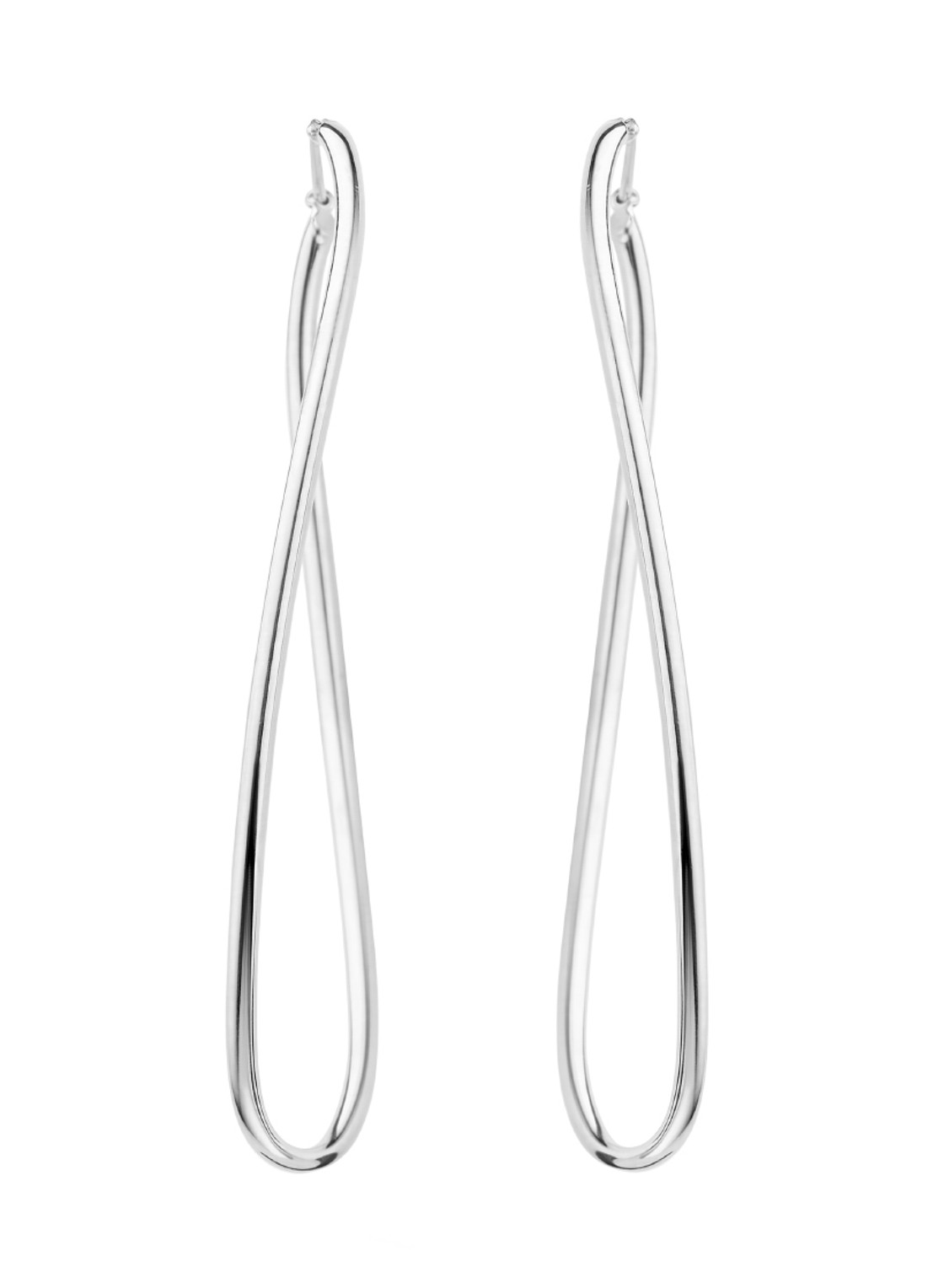 Casa Jewelry Giro oorringen van zilver - voorkant zilver