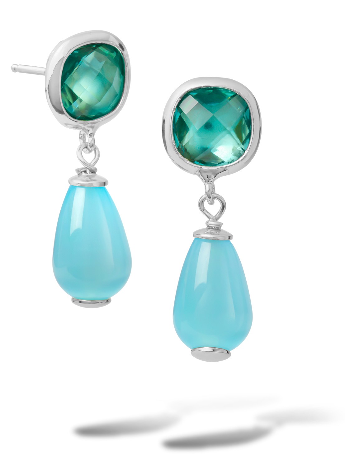 Casa Jewelry Grace oorstekers van zilver  - voorkant zilver