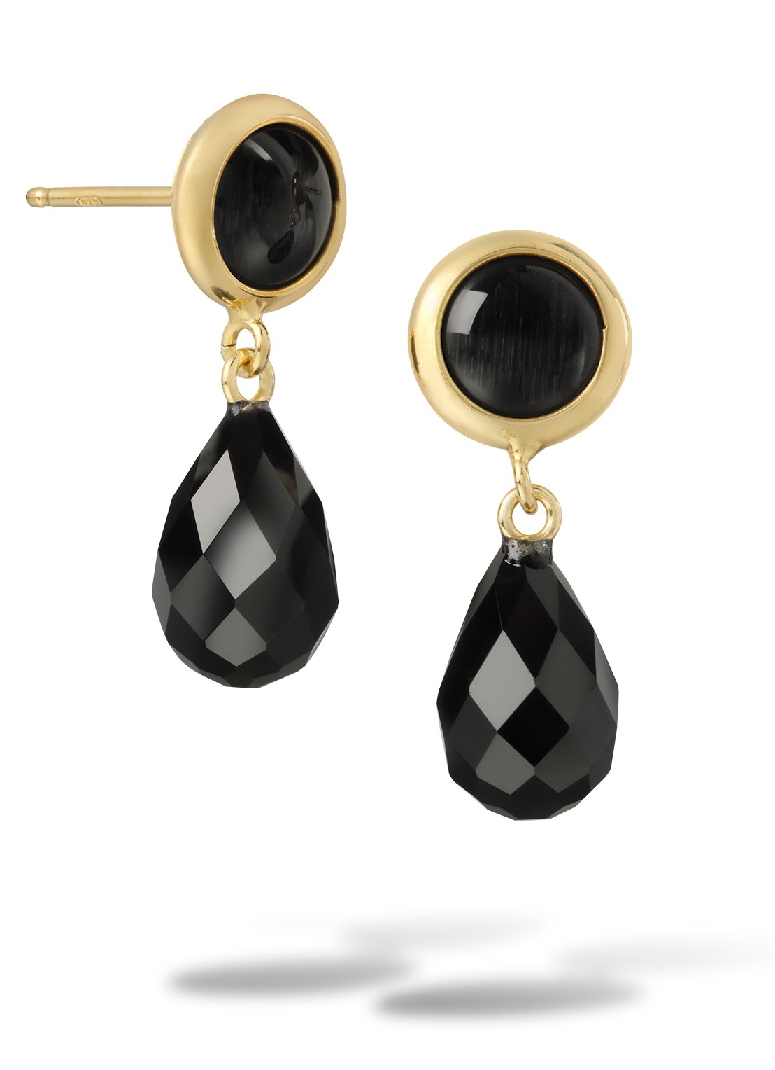 Casa Jewelry Juliette oorstekers verguld - voorkant goud