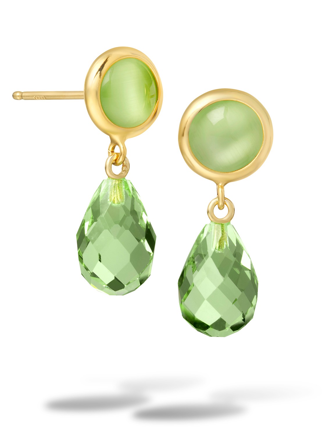 Casa Jewelry Juliette oorstekers verguld - voorkant goud