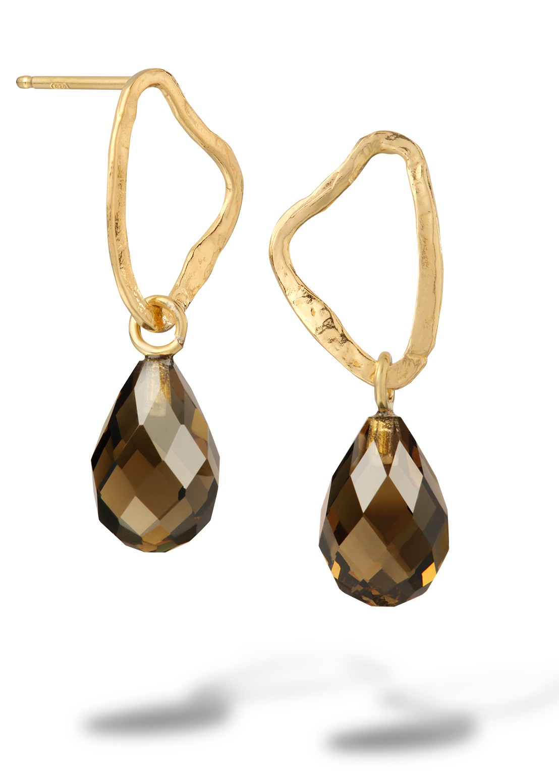 Casa Jewelry Juliette oorstekers verguld  - voorkant goud