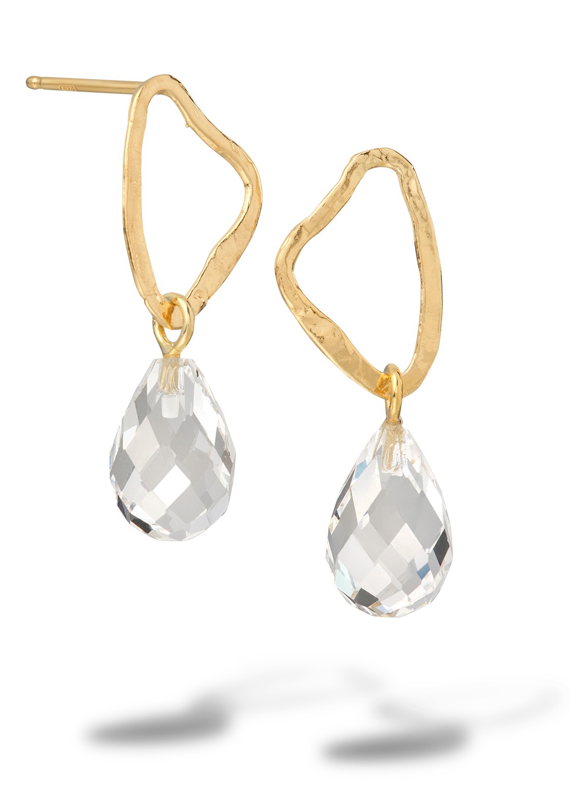 Casa Jewelry Juliette oorstekers verguld  - voorkant goud