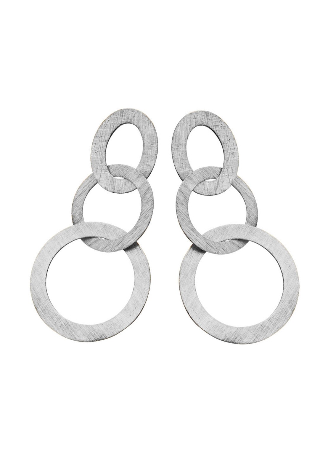 Casa Jewelry Lola oorstekers met zilver - voorkant zilver