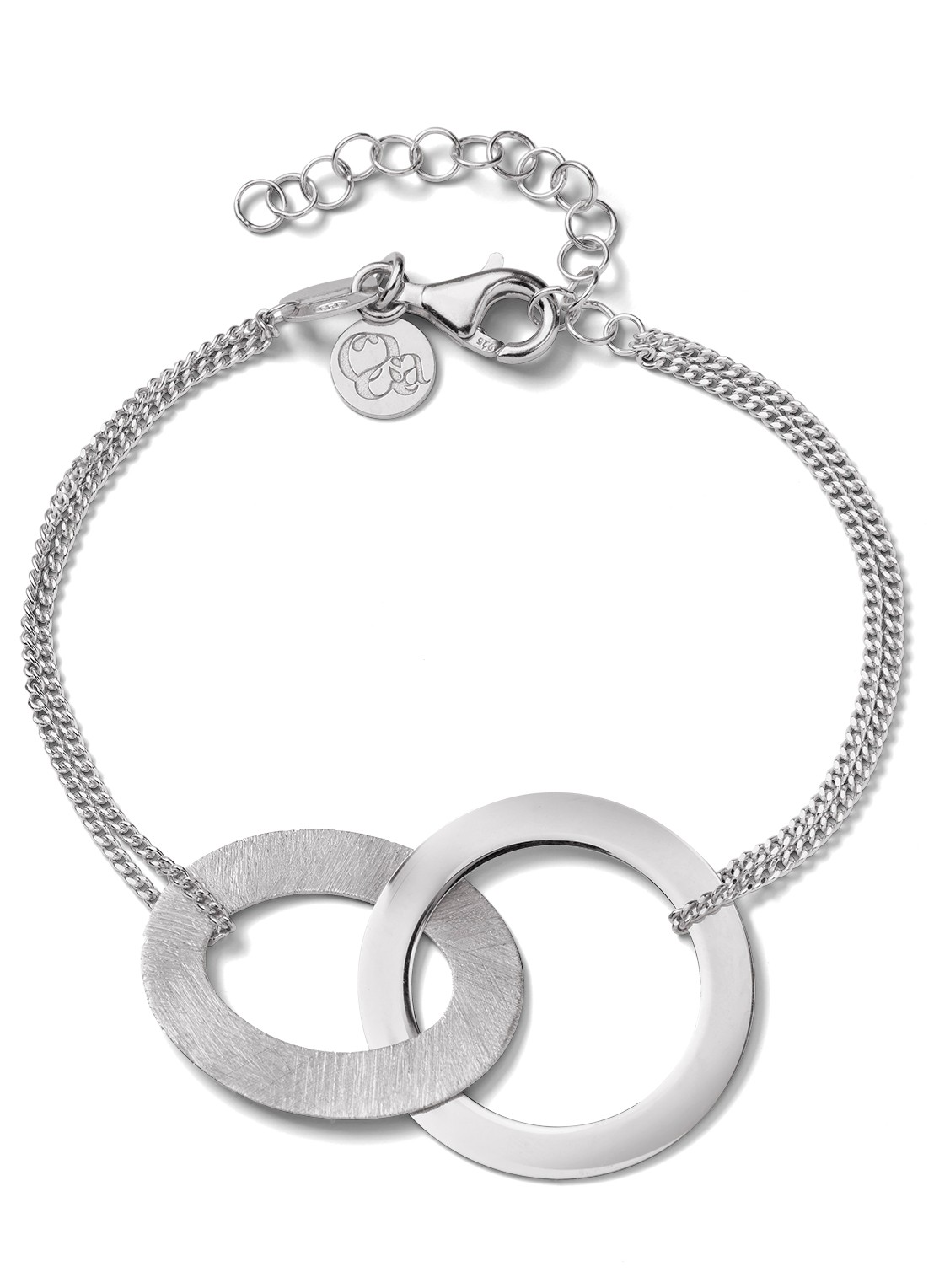 Casa Jewelry Lola Shiny S armband van zilver  - voorkant zilver