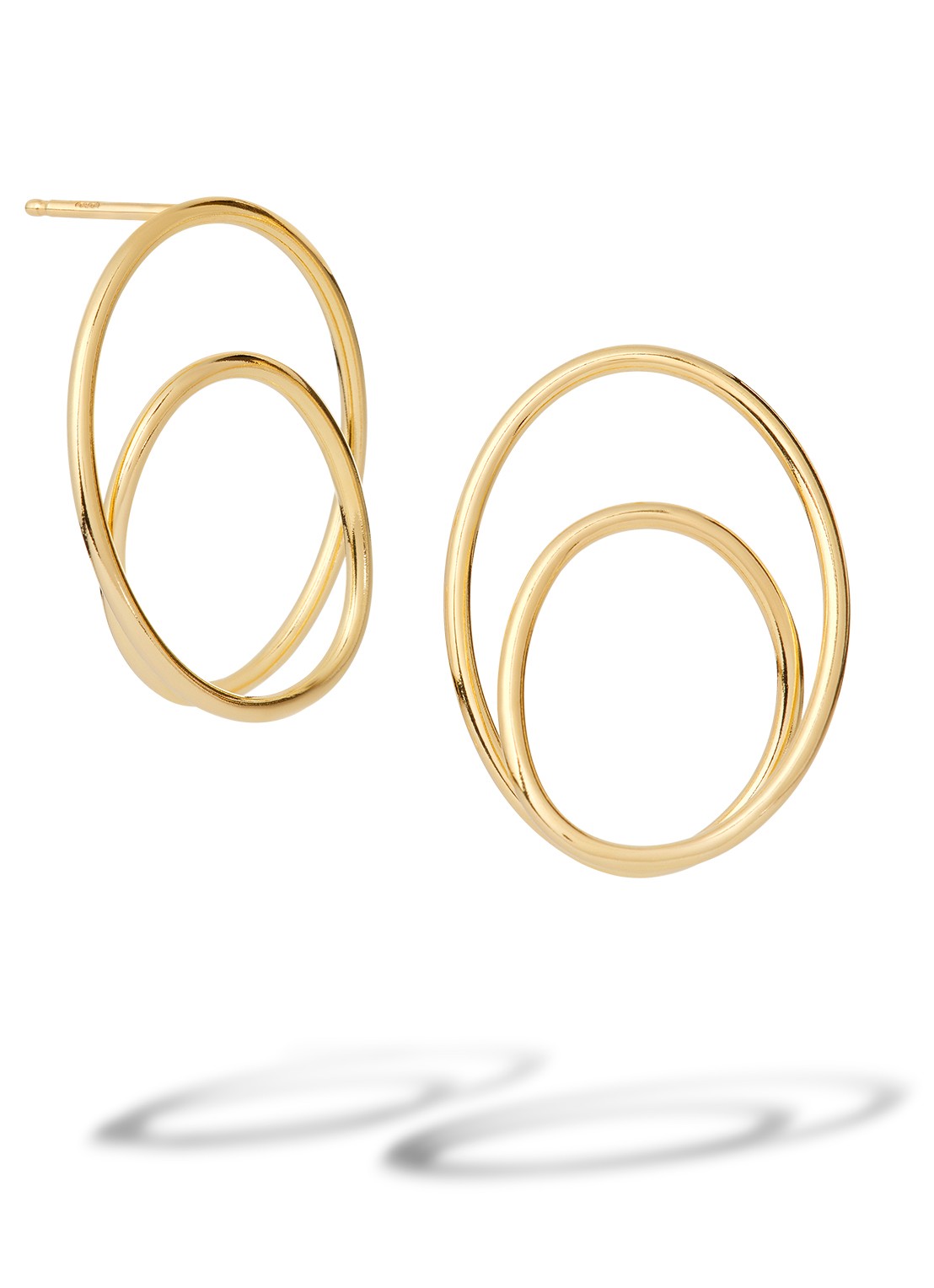 Casa Jewelry Loophole oorstekers verguld  - voorkant goud
