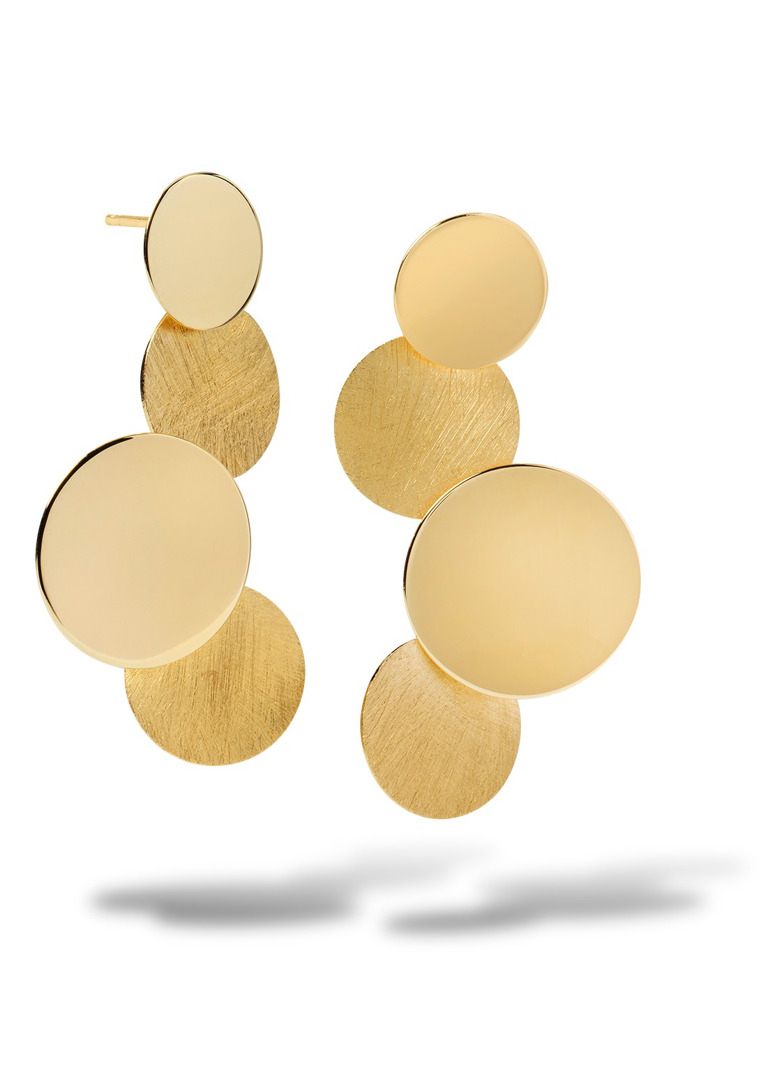 Casa Jewelry Luna Shiny XL oorstekers verguld  - voorkant goud