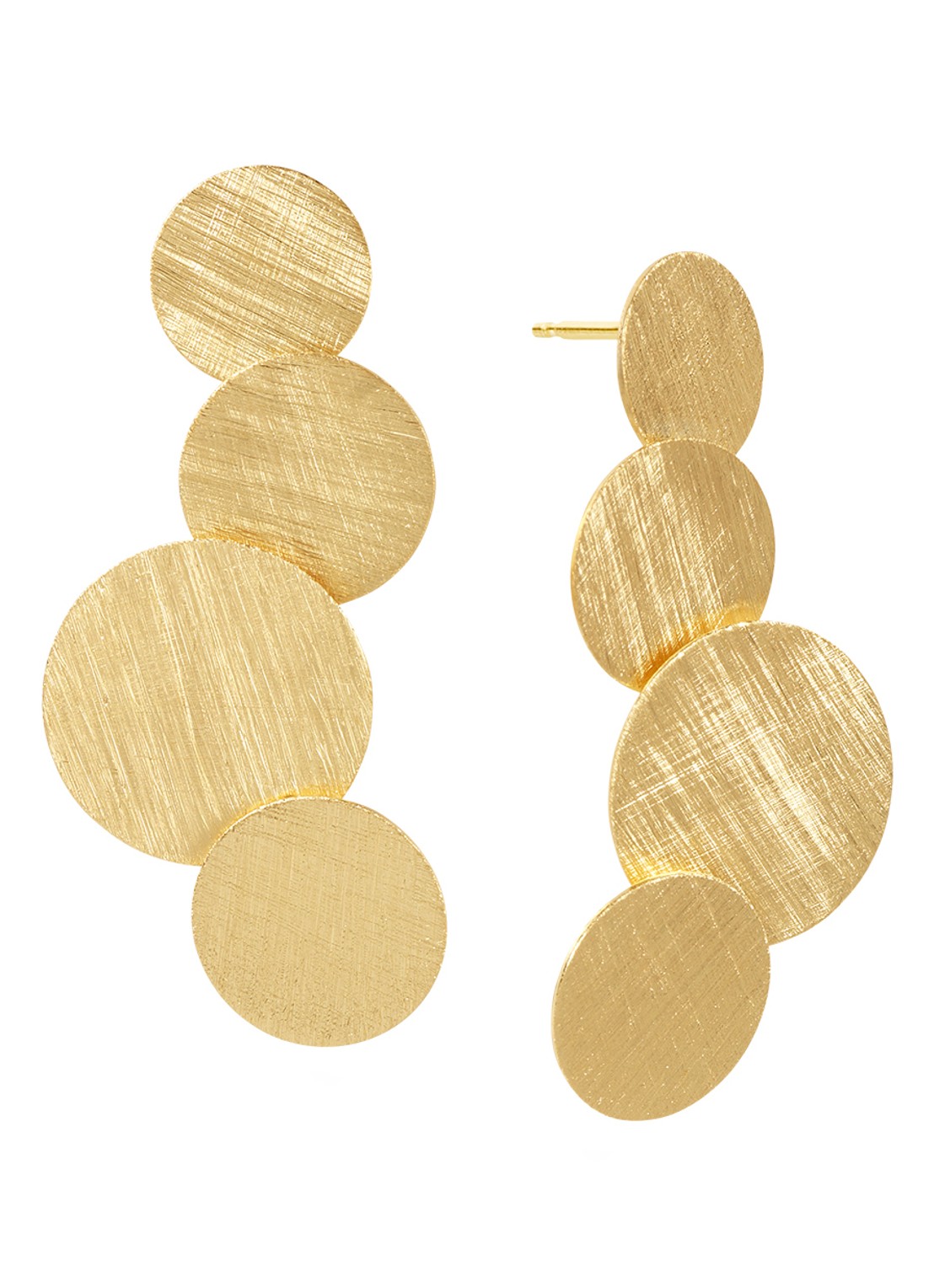 Casa Jewelry Luna XL oorhangers verguld - voorkant goud
