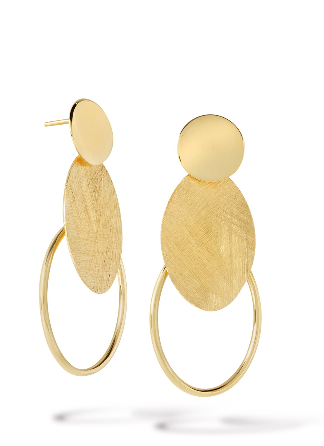 Casa Jewelry Oorstekers verguld - voorkant geelgoud