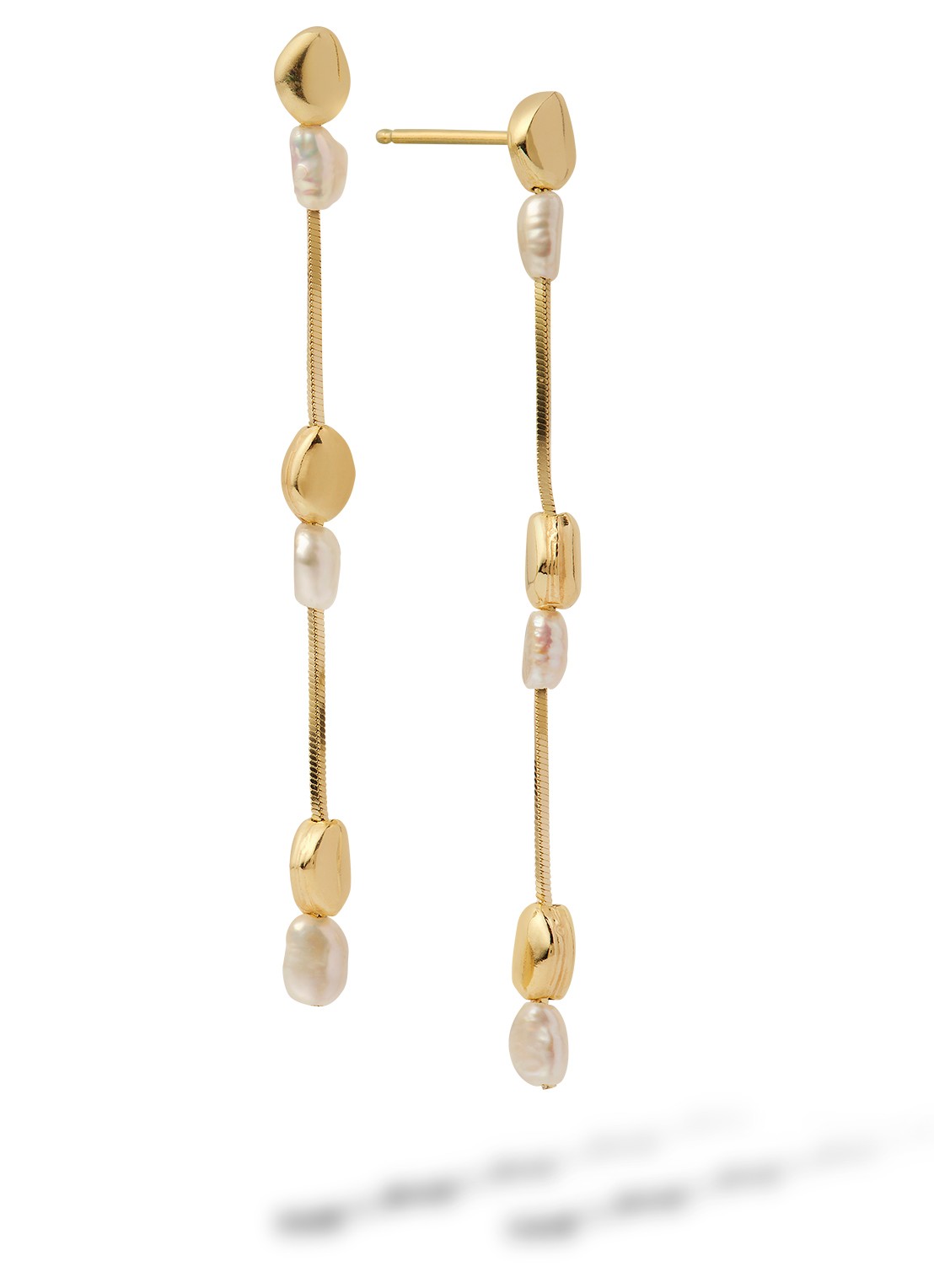 Casa Jewelry Pearly Bebbles oorstekers verguld  - voorkant goud