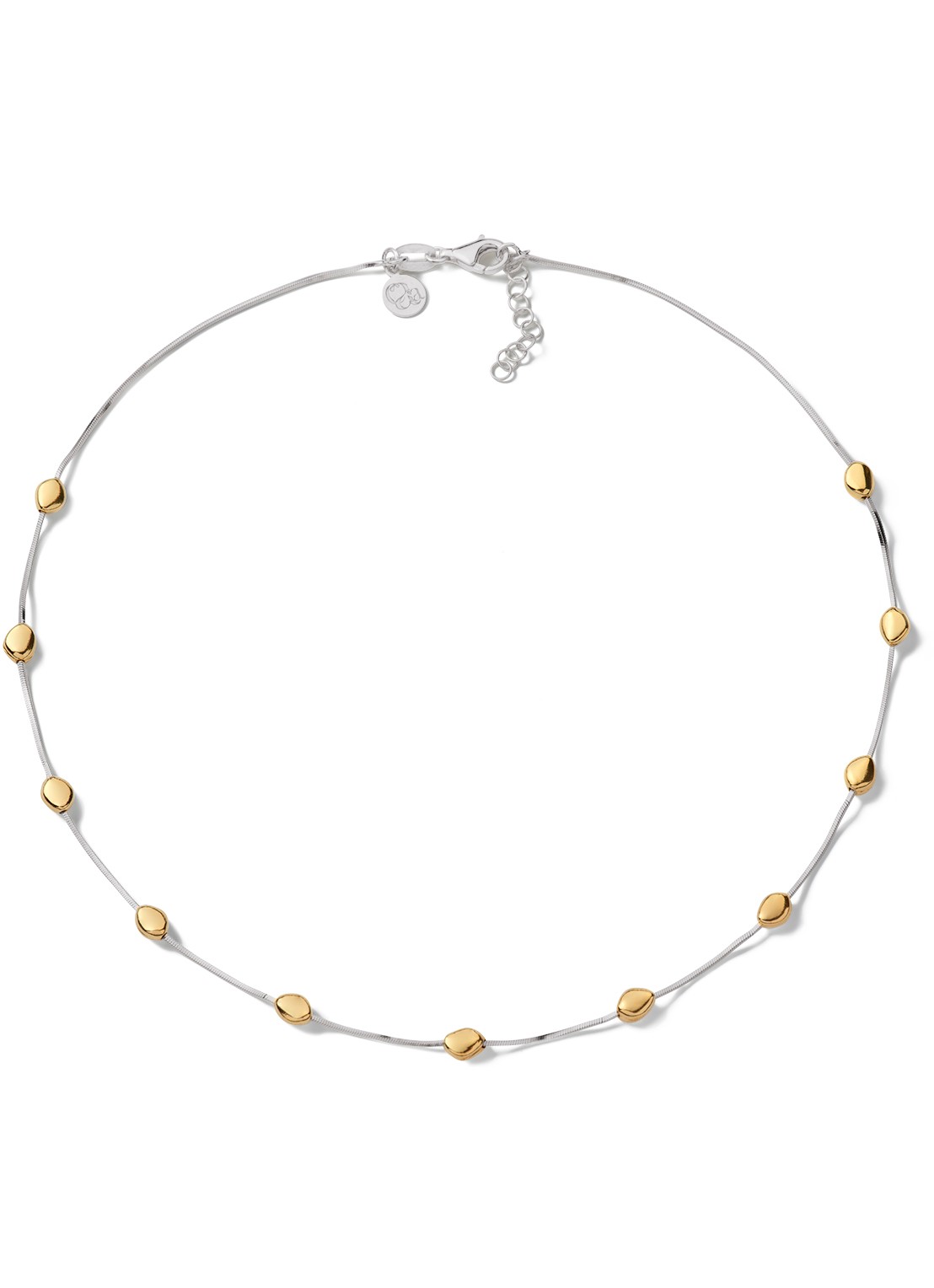 Casa Jewelry Pebbles Bicolor ketting van zilver - voorkant zilver