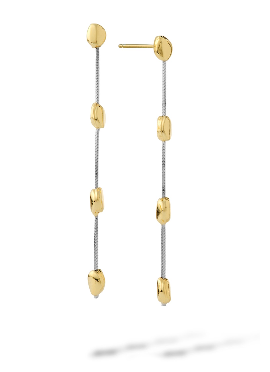 Casa Jewelry Pebbles S Bicolor oorstekers verguld - voorkant goud