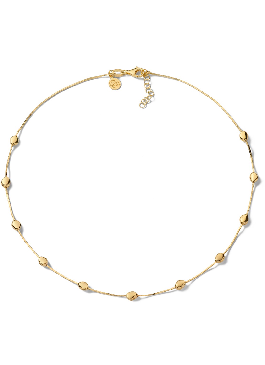 Casa Jewelry Pebbles Shiny ketting verguld - voorkant goud