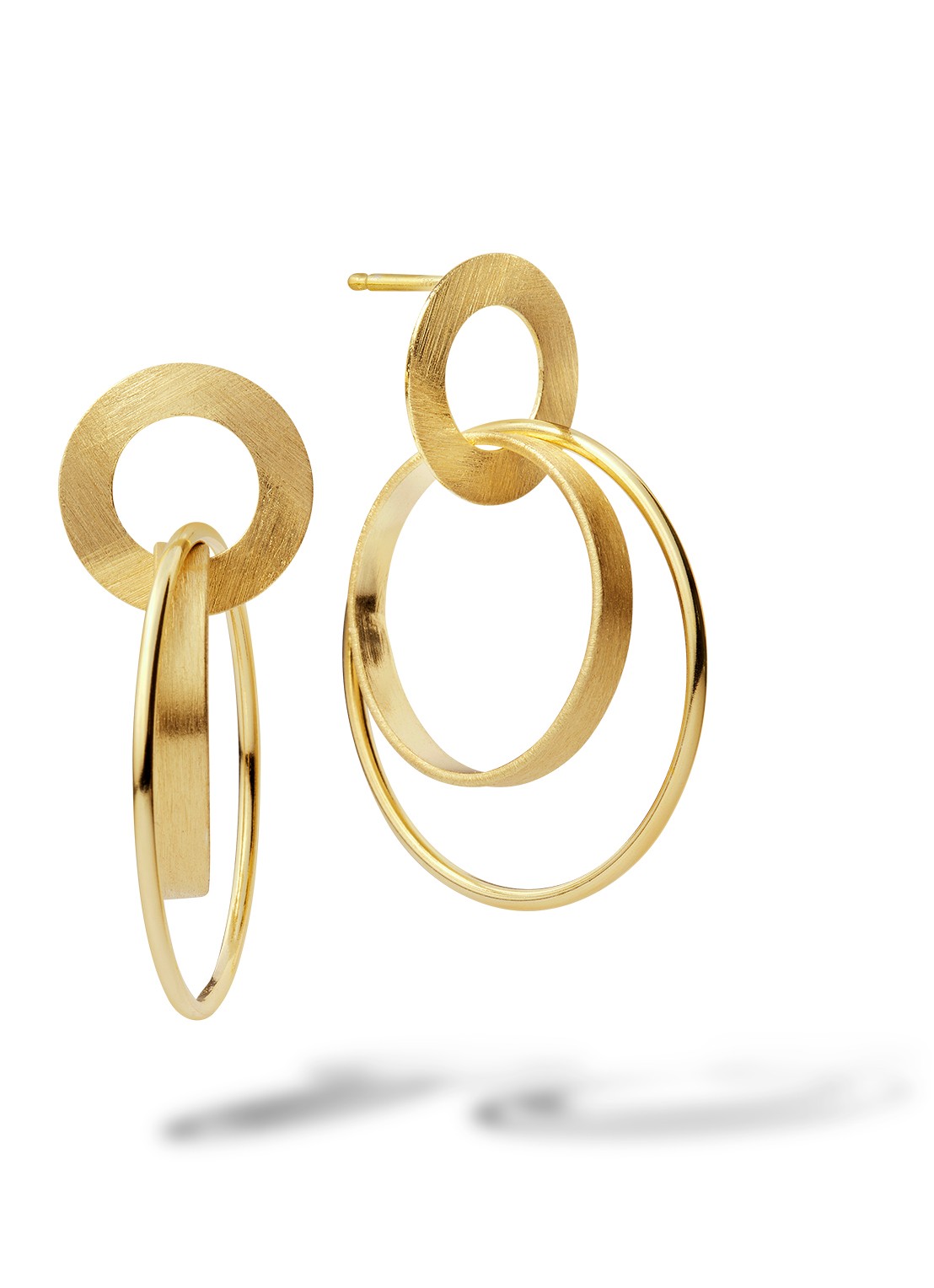 Casa Jewelry Pollie oorstekers verguld  - voorkant goud