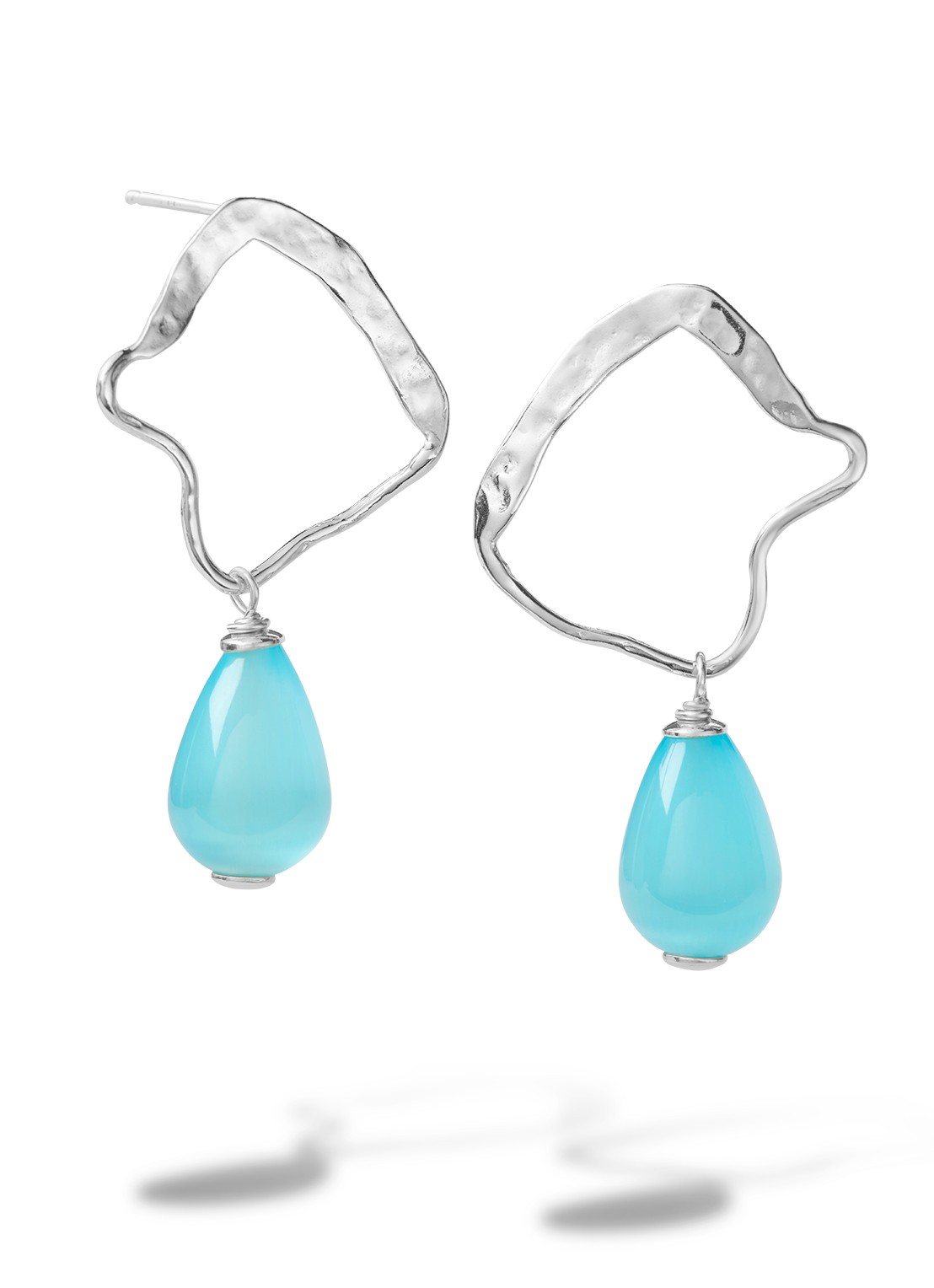 Casa Jewelry Ross oorhangers van zilver  - voorkant zilver