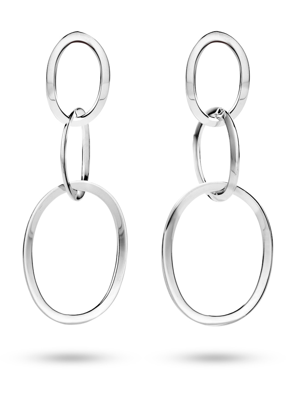 Casa Jewelry Saskia oorstekers van zilver - voorkant zilver