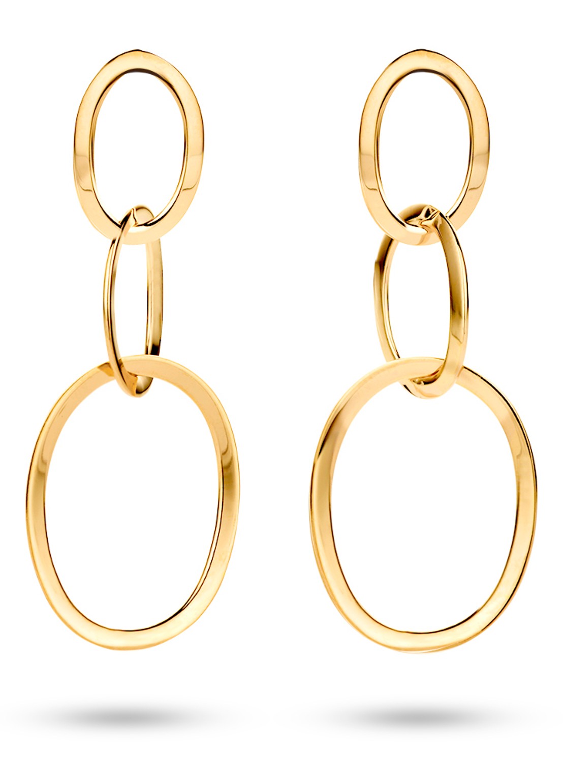 Casa Jewelry Saskia oorstekers verguld - voorkant goud