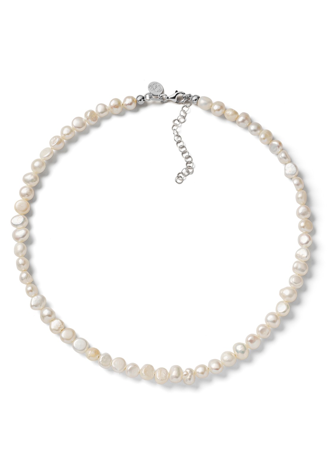 Casa Jewelry Snoepie parelketting van zilver - voorkant zilver