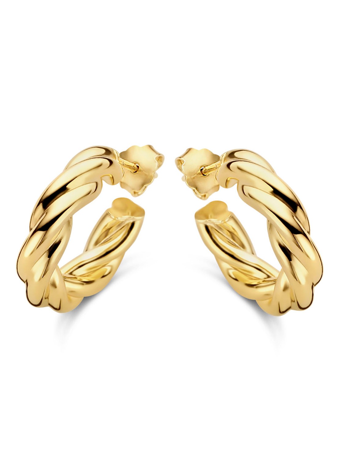 Casa Jewelry Spiral oorringen verguld - voorkant goud