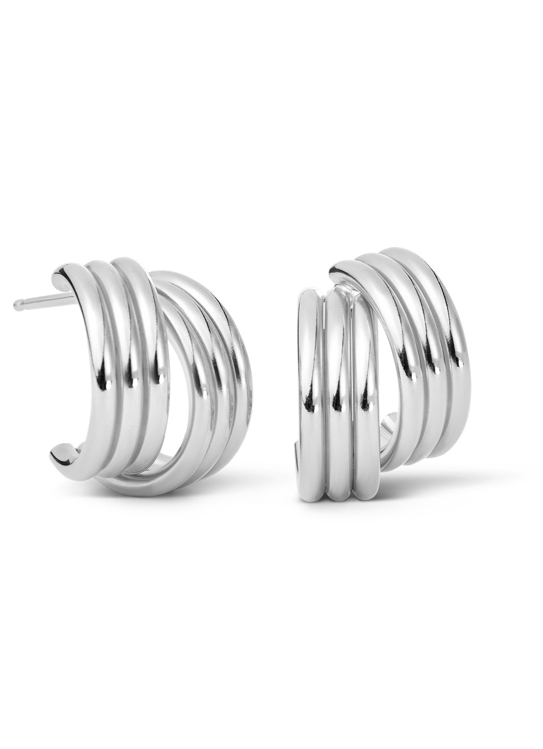 Casa Jewelry Sue oorstekers van zilver - voorkant zilver