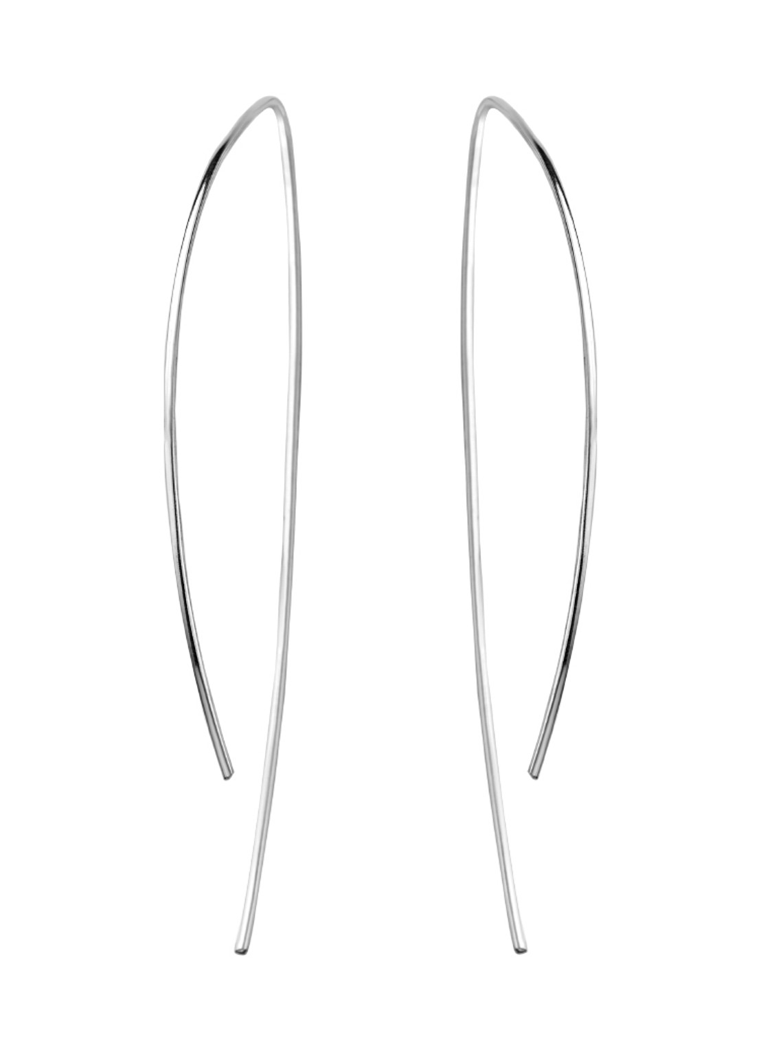 Casa Jewelry Tack oorhangers van zilver - voorkant zilver