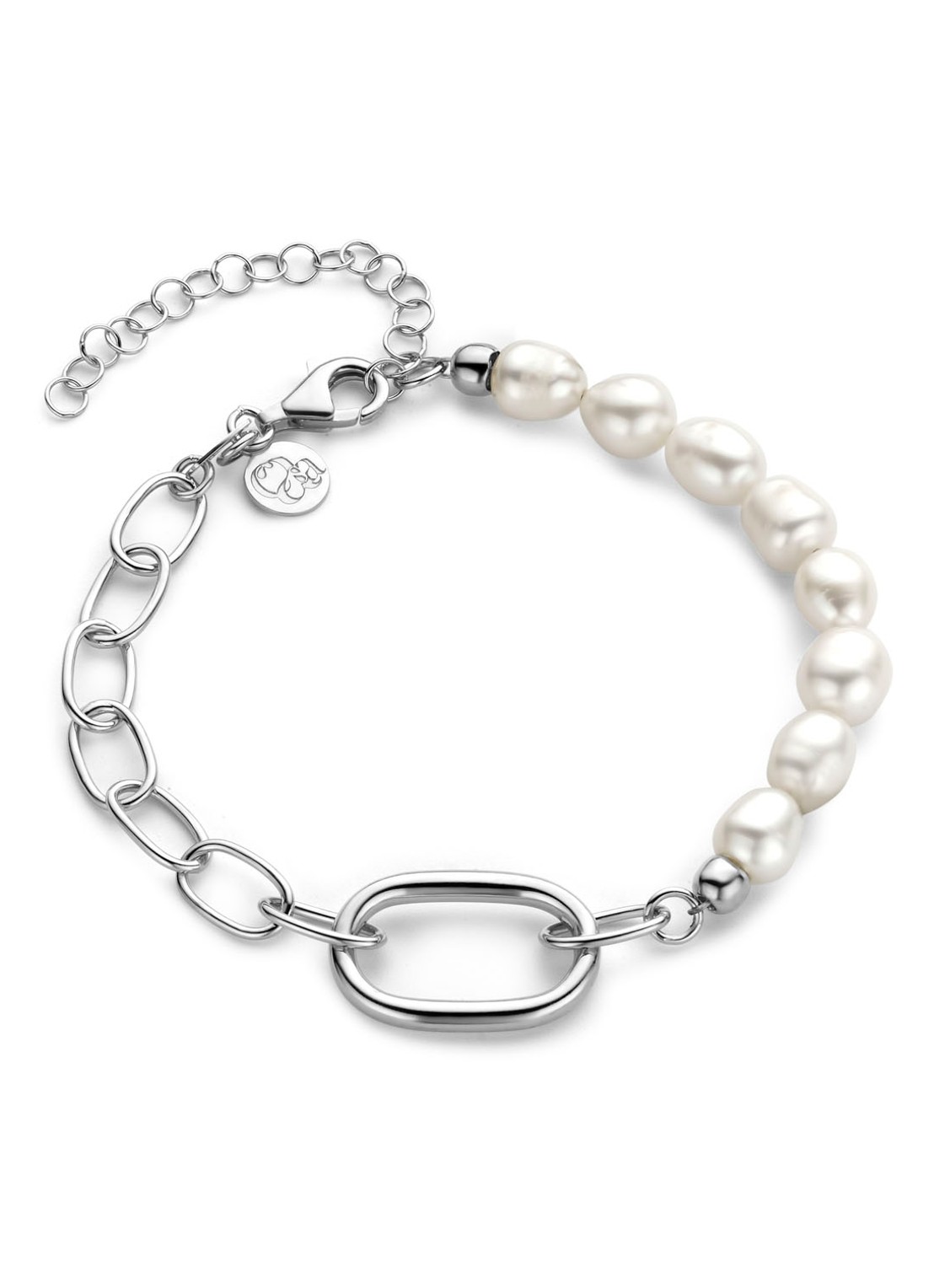Casa Jewelry Verona armband van zilver met zoetwaterparel - voorkant zilver