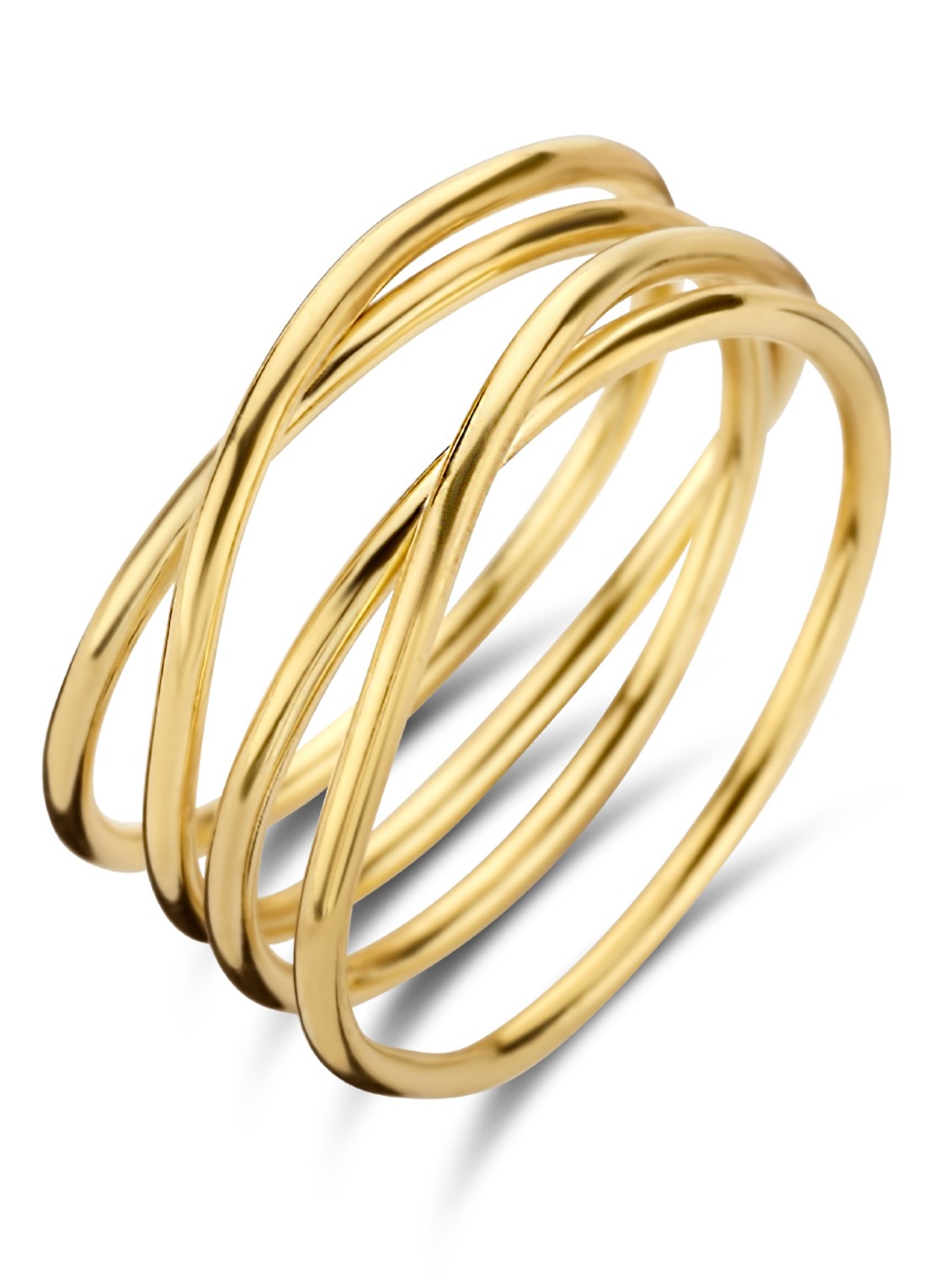 Casa Jewelry Wikkeltje ring verguld - voorkant 2 goud
