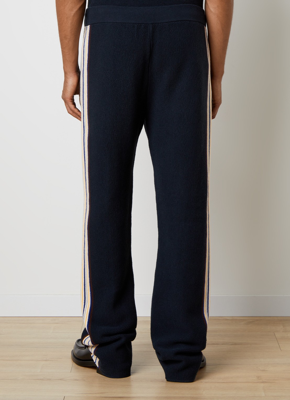 Casablanca Cafe culture straight fit broek in wolblend - achterkant 3 donkerblauw