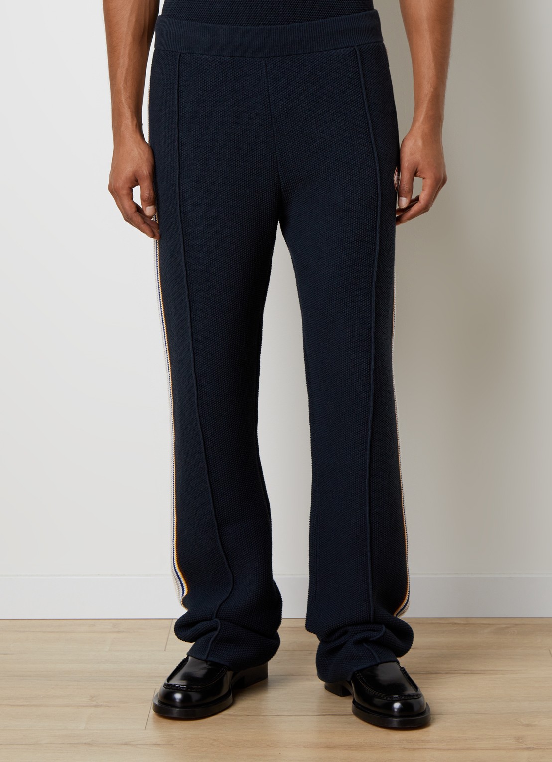 Casablanca Cafe culture straight fit broek in wolblend - detail 4 donkerblauw