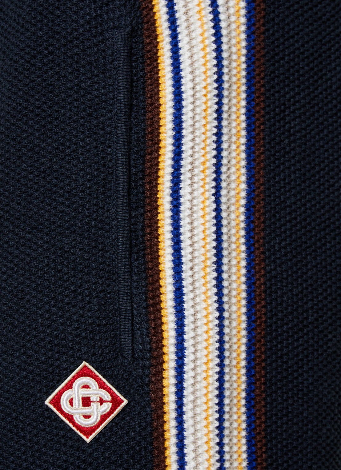 Casablanca Cafe culture straight fit broek in wolblend - detail 6 donkerblauw