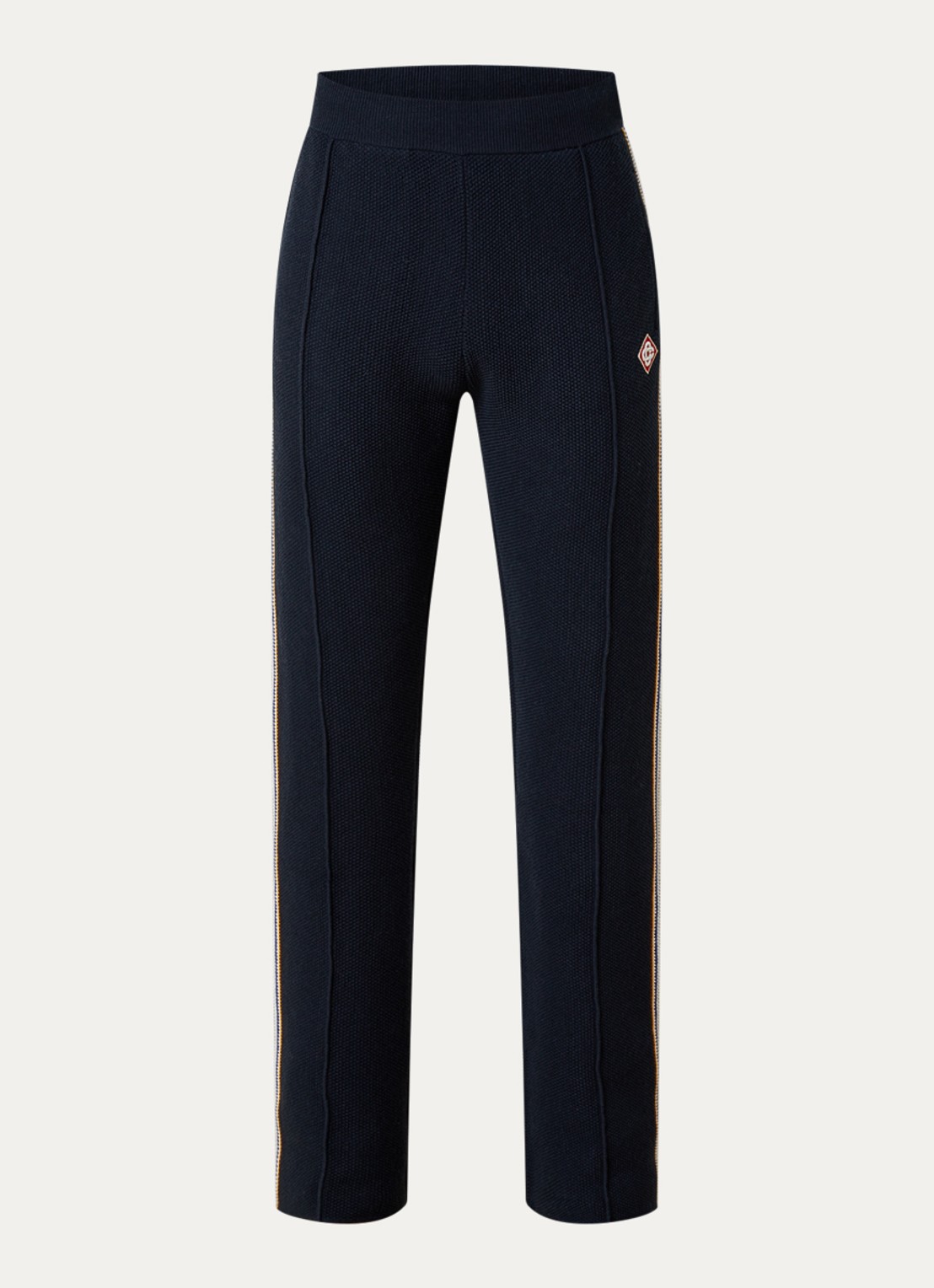 Casablanca Cafe culture straight fit broek in wolblend - voorkant donkerblauw