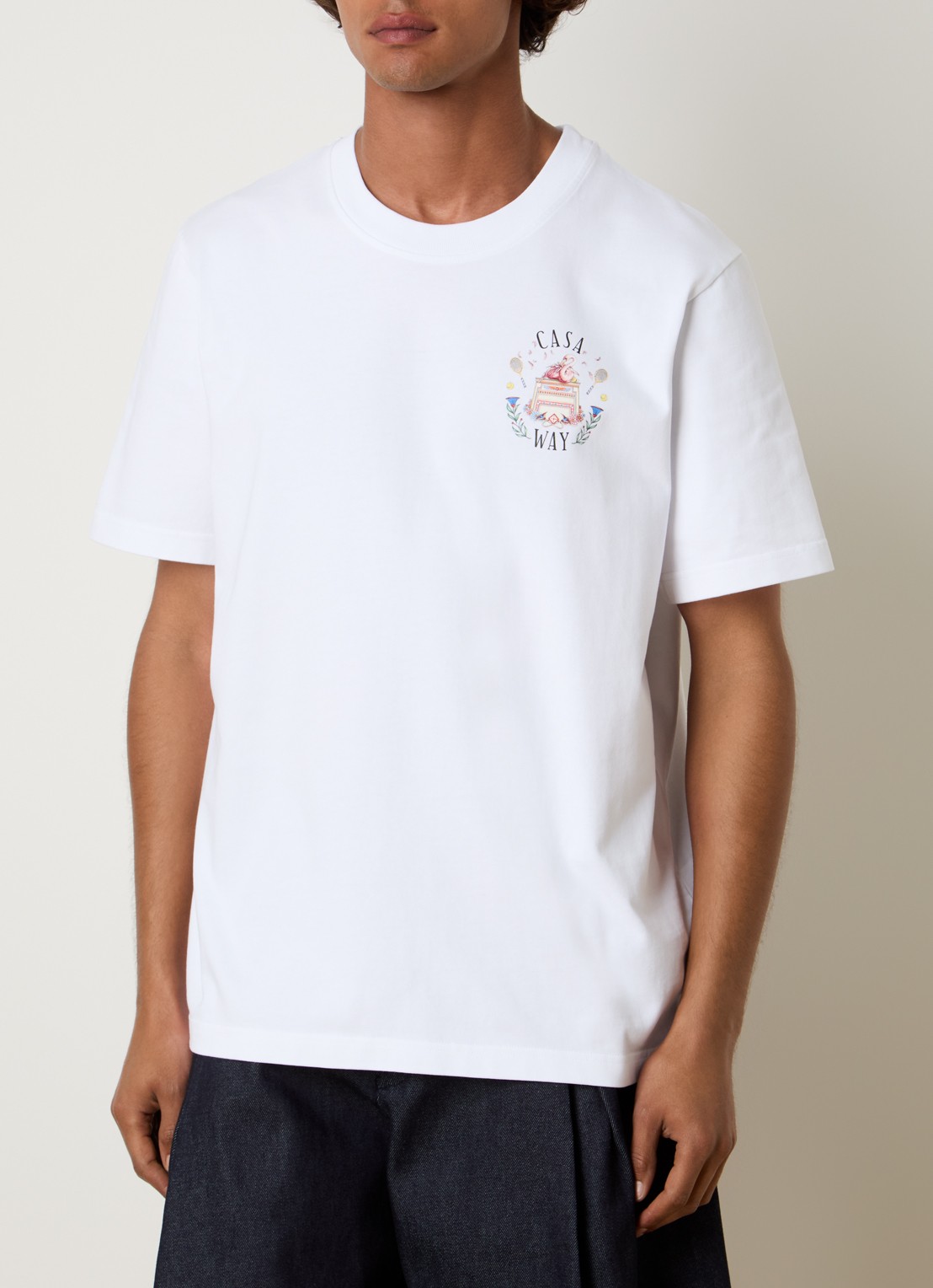 Casablanca Casaway T-shirt met logo- en backprint - achterkant 3 wit