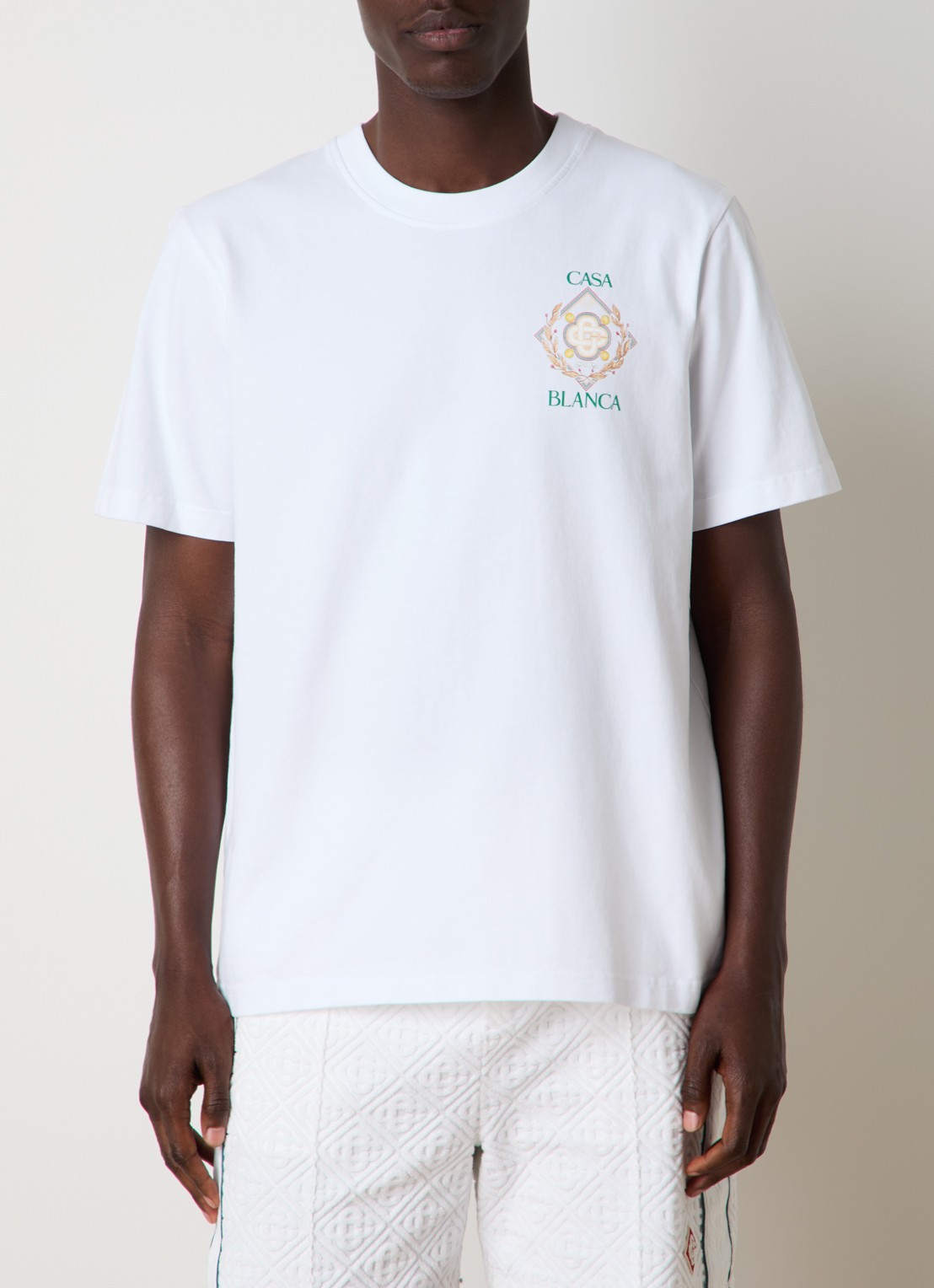 Casablanca Champion Diamon T-shirt met front- en backprint - achterkant 3 wit