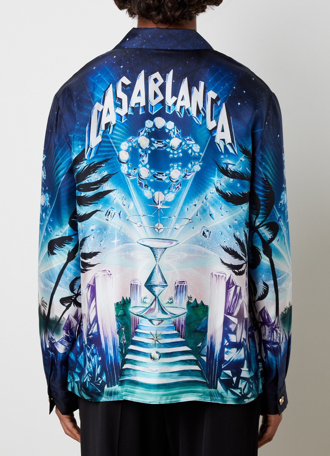 Casablanca Chrystal overhemd met print - achterkant blauw