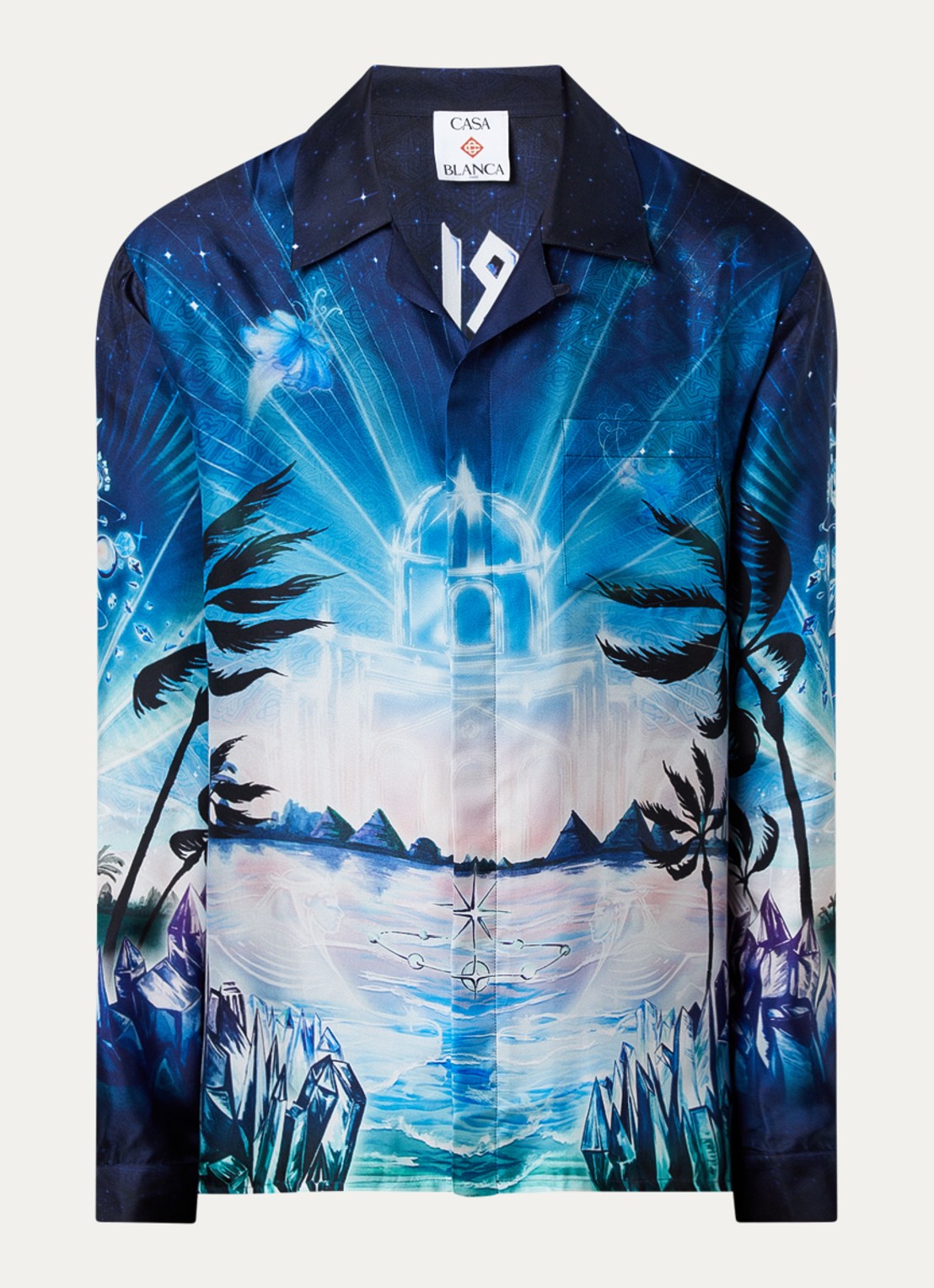Casablanca Chrystal overhemd met print - voorkant 2 blauw