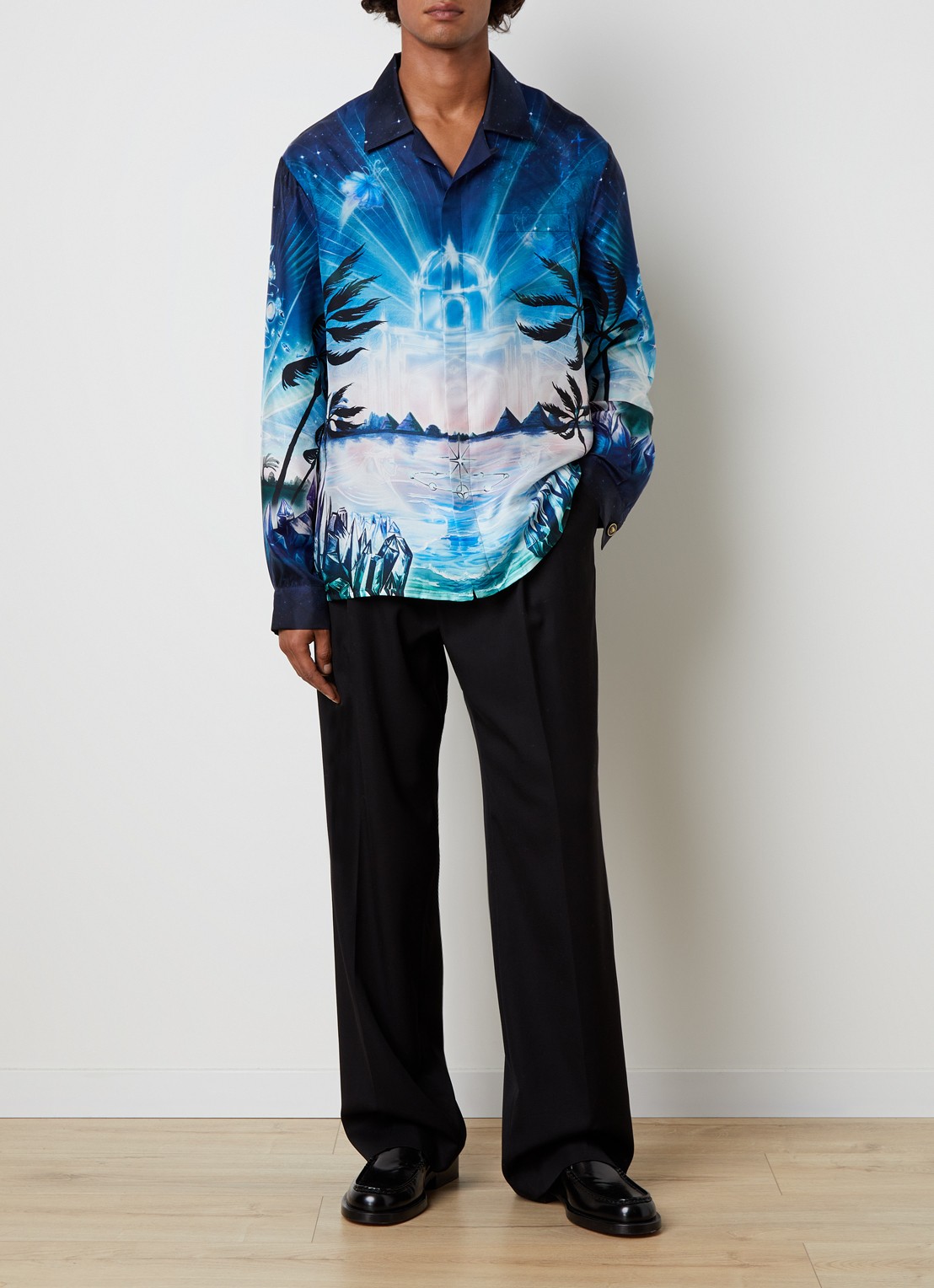 Casablanca Chrystal overhemd met print - voorkant 3 blauw