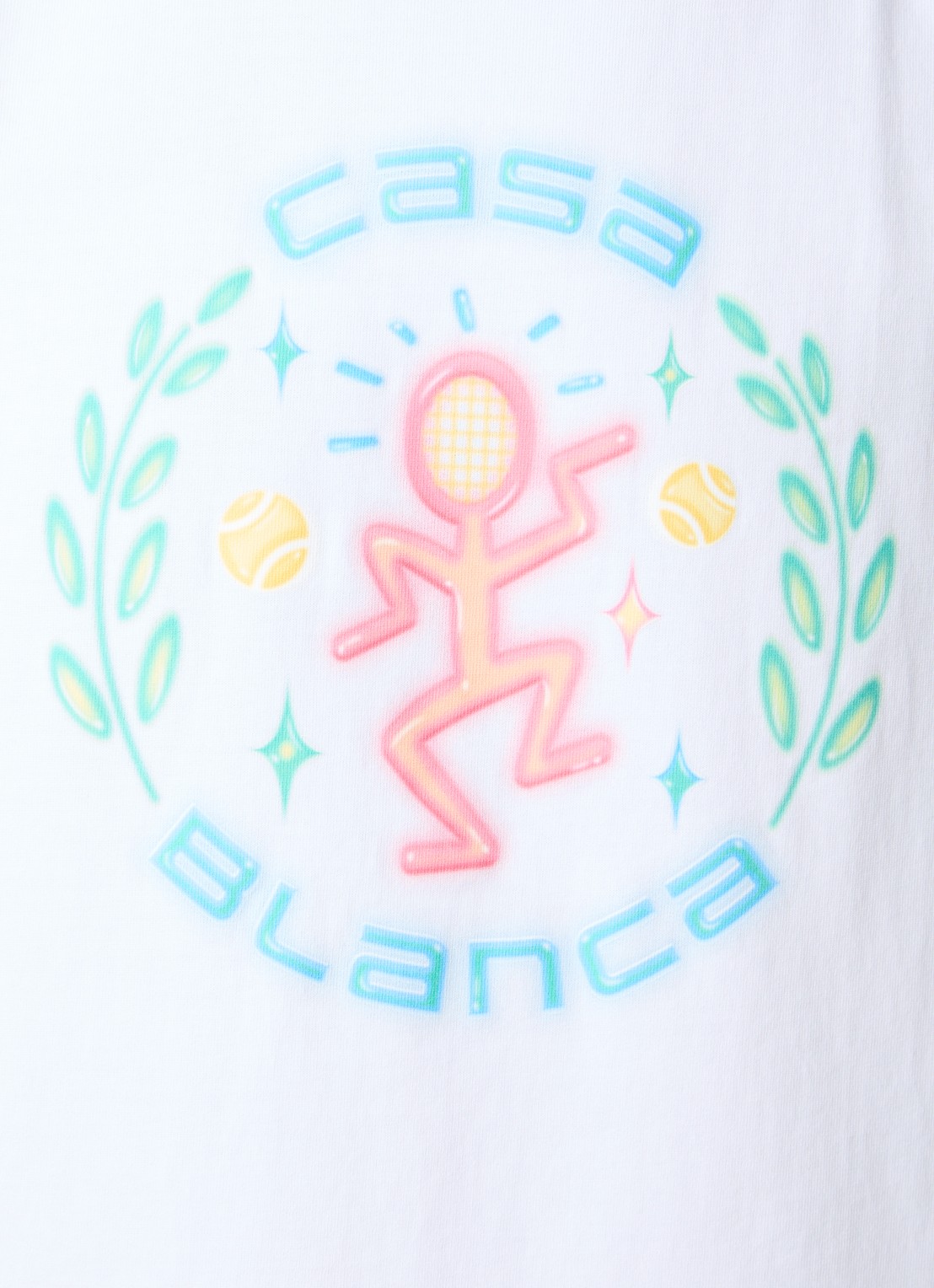 Casablanca Dance Joy T-shirt met logoprint - detail 3 gebroken wit