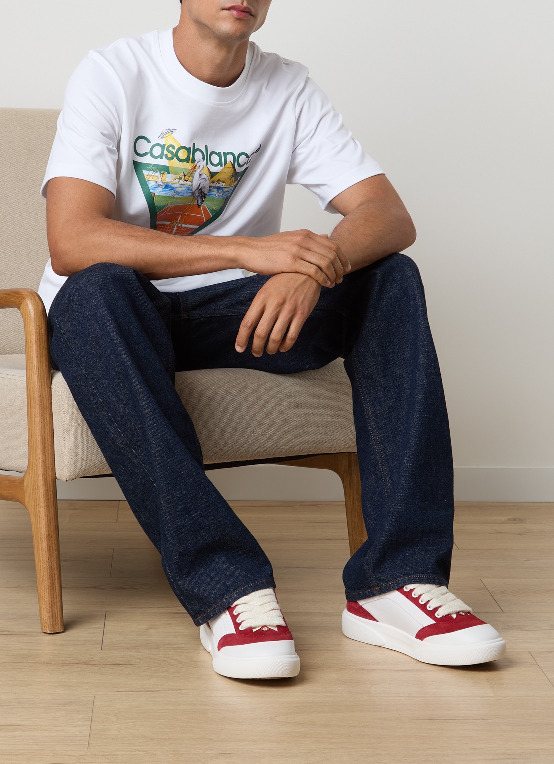 Casablanca Del Mar sneaker met details van suède - voorkant 2 wit