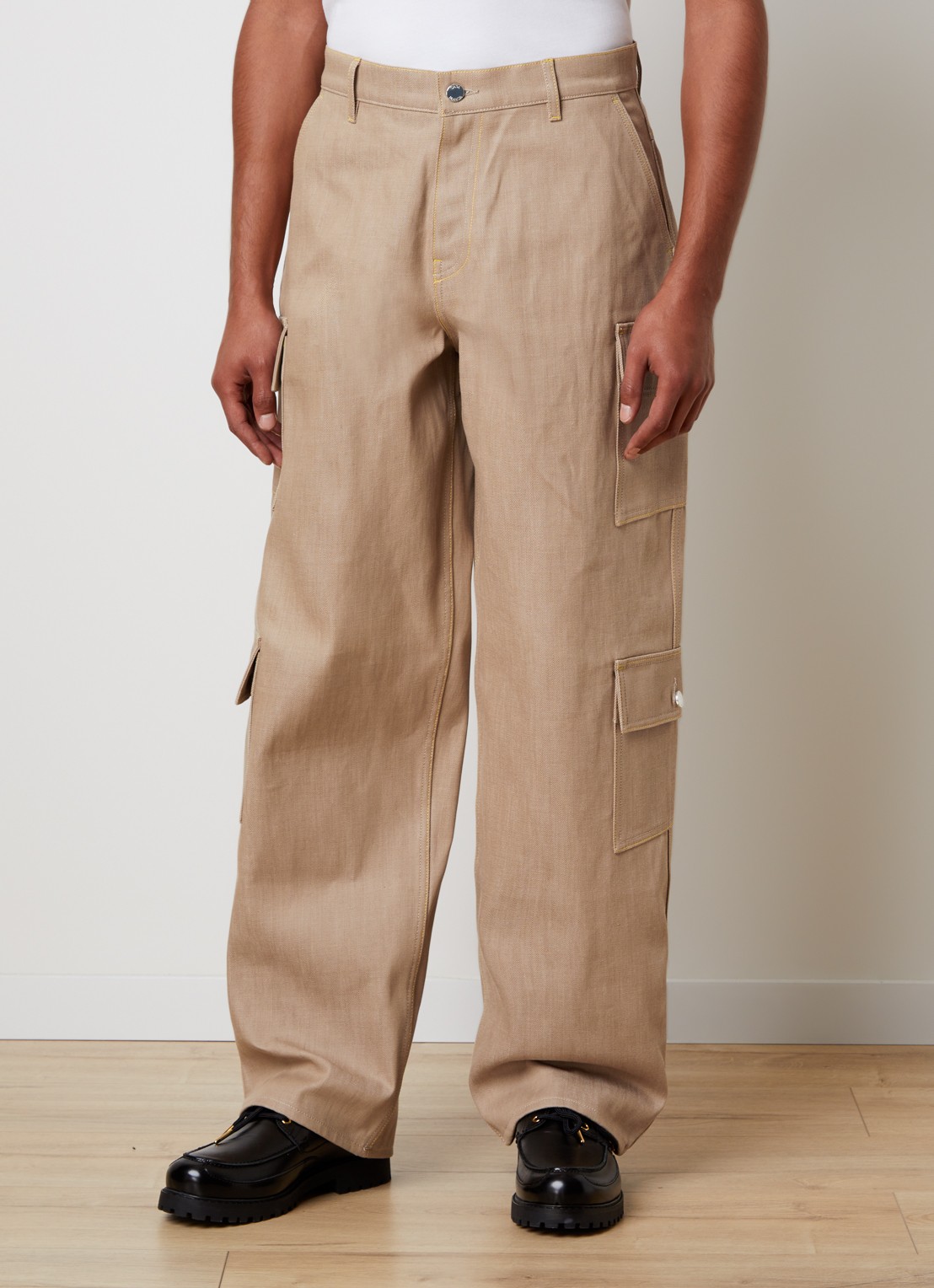 Casablanca Desert Canvas loose fit cargobroek van canvas - detail beige