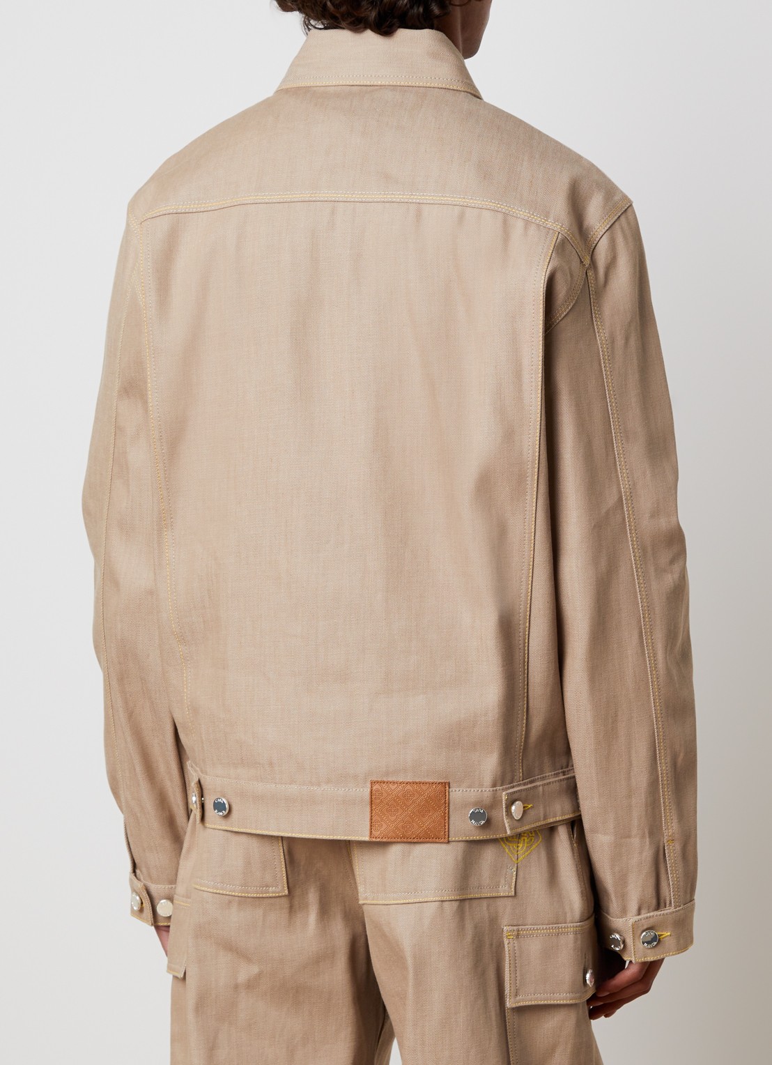 Casablanca Desert Canvas regular fit overshirt van canvas met klepzakken - achterkant 5 beige