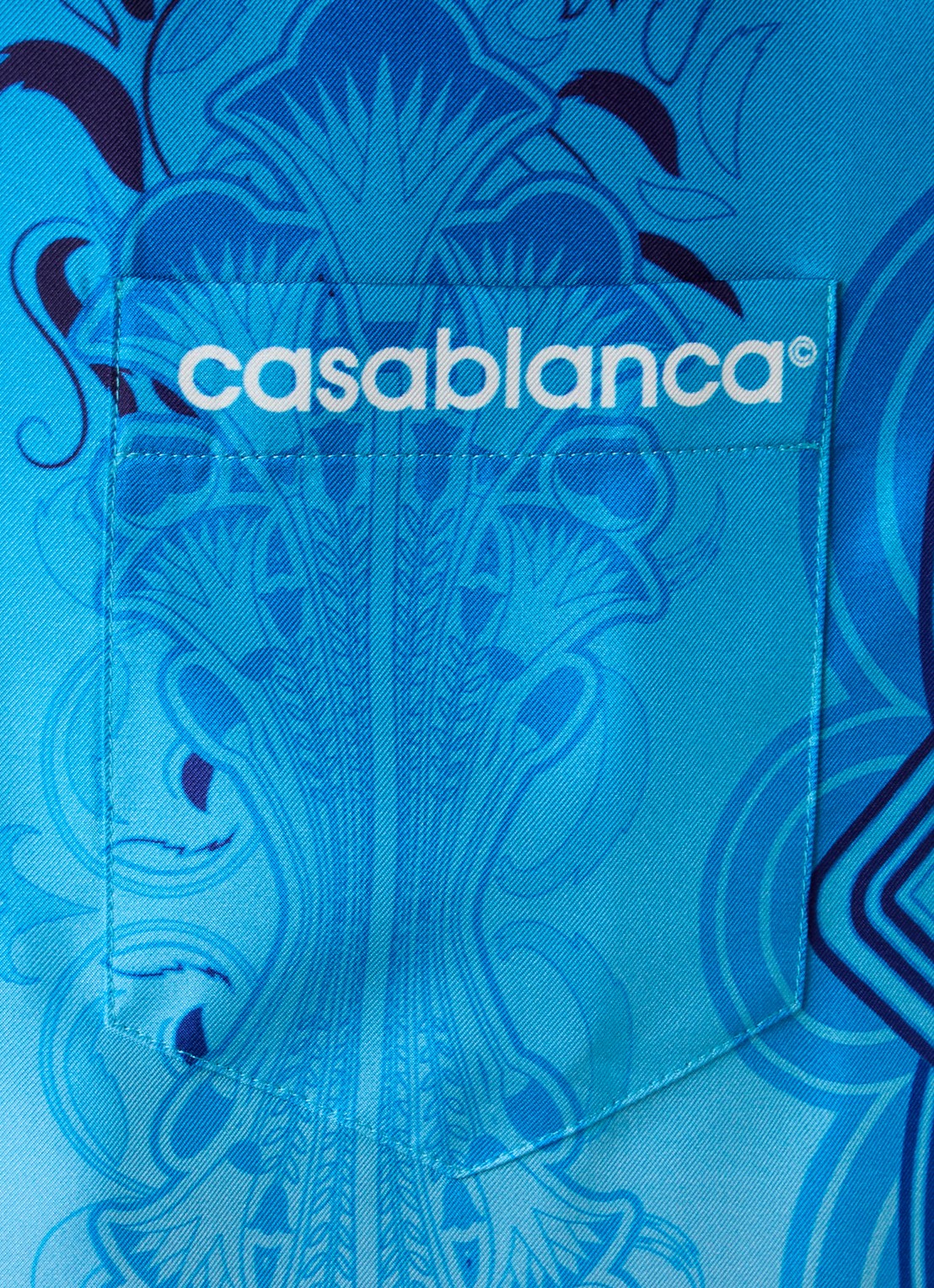 Casablanca Egyptian regular fit overhemd met print - detail 2 blauw