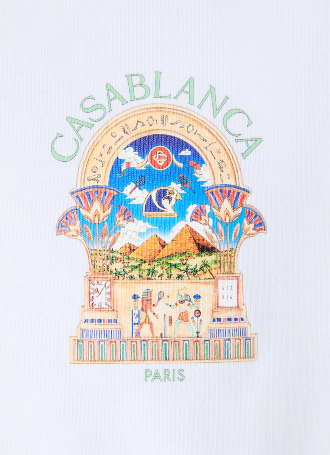 Casablanca Egyptian T-shirt met logo- en backprint - detail 2 wit