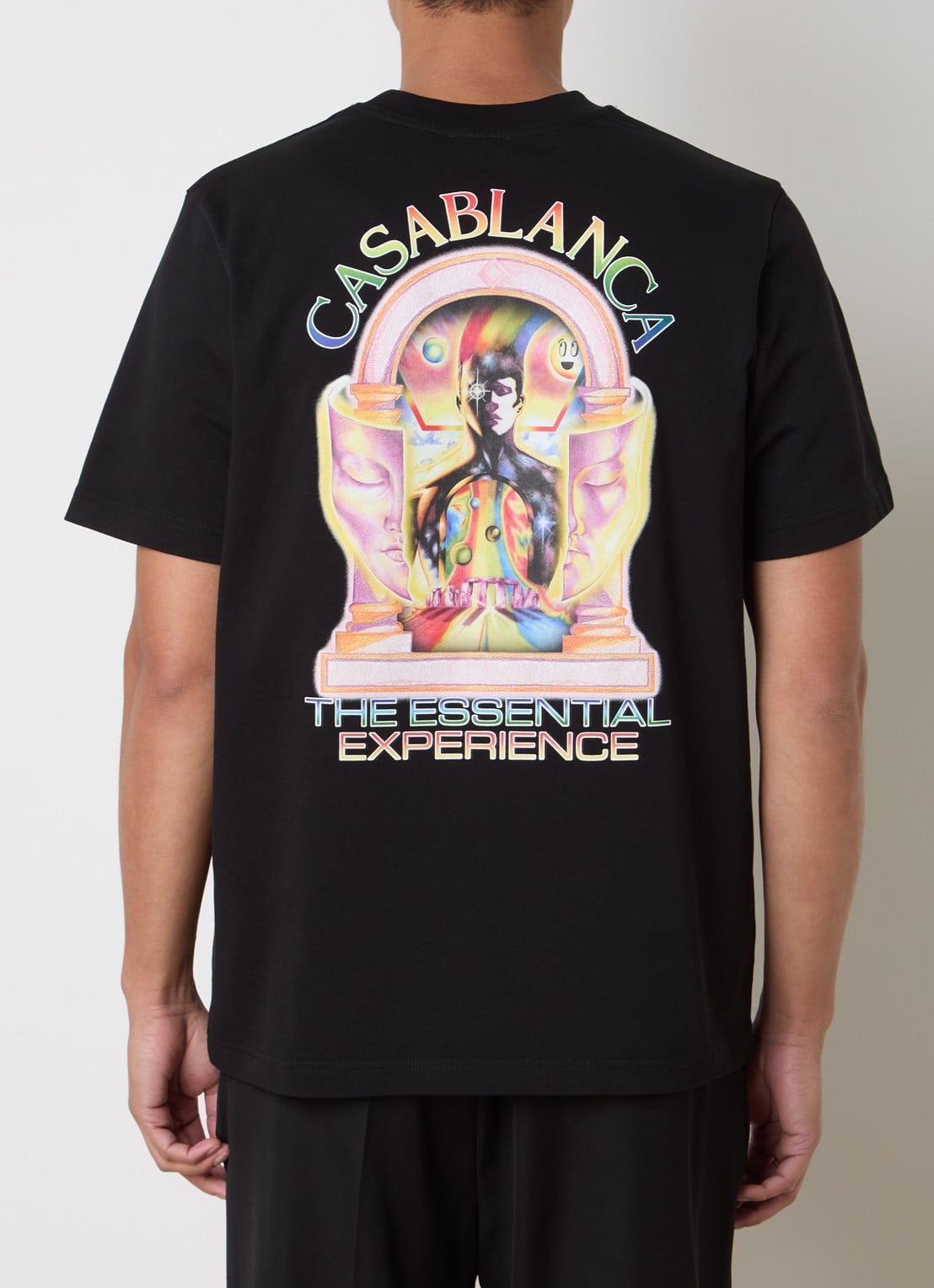 Casablanca Essential T-shirt met logo- en backprint - achterkant 5 zwart