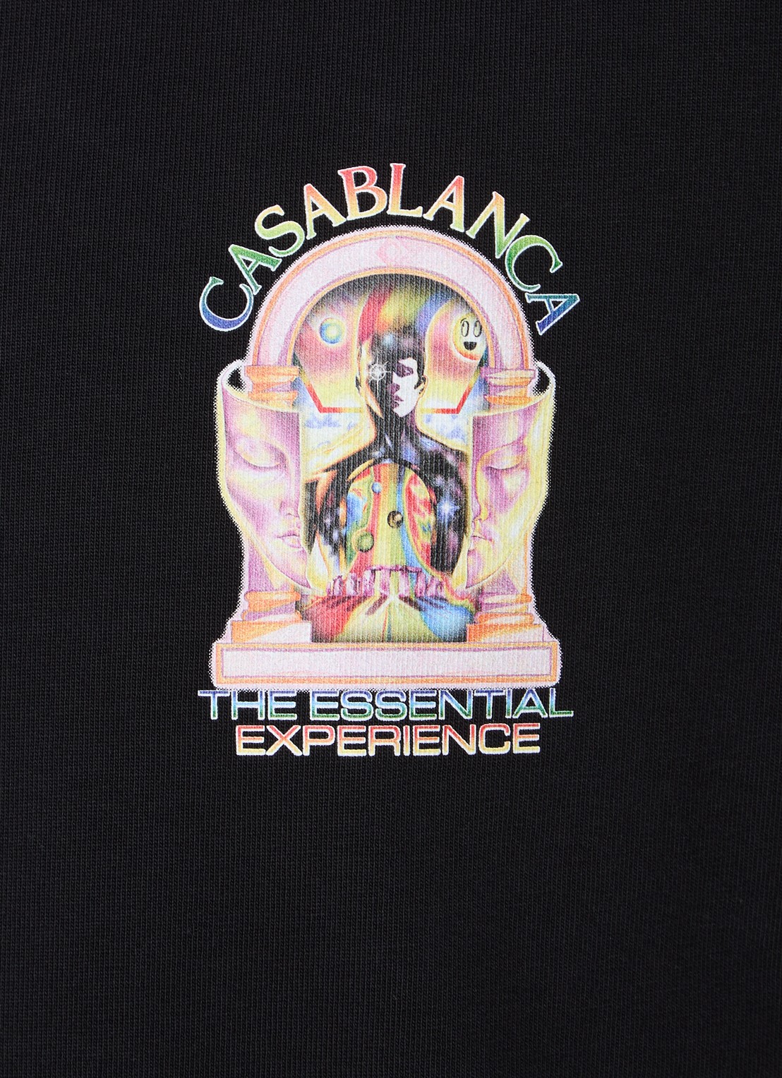 Casablanca Essential T-shirt met logo- en backprint - detail 2 zwart