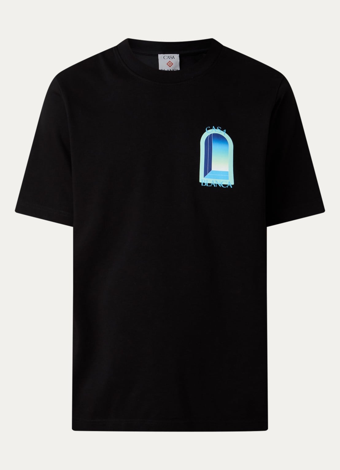 Casablanca Gradient T-shirt met logo- en backprint - voorkant 4 zwart